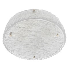 Large Round Glass Flush Mount Light by Kaiser Leuchten, Germany, 1960s