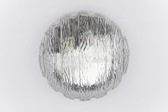 Large Round Glass Flush Mount Light or Wall Lamp, 1960s Germany