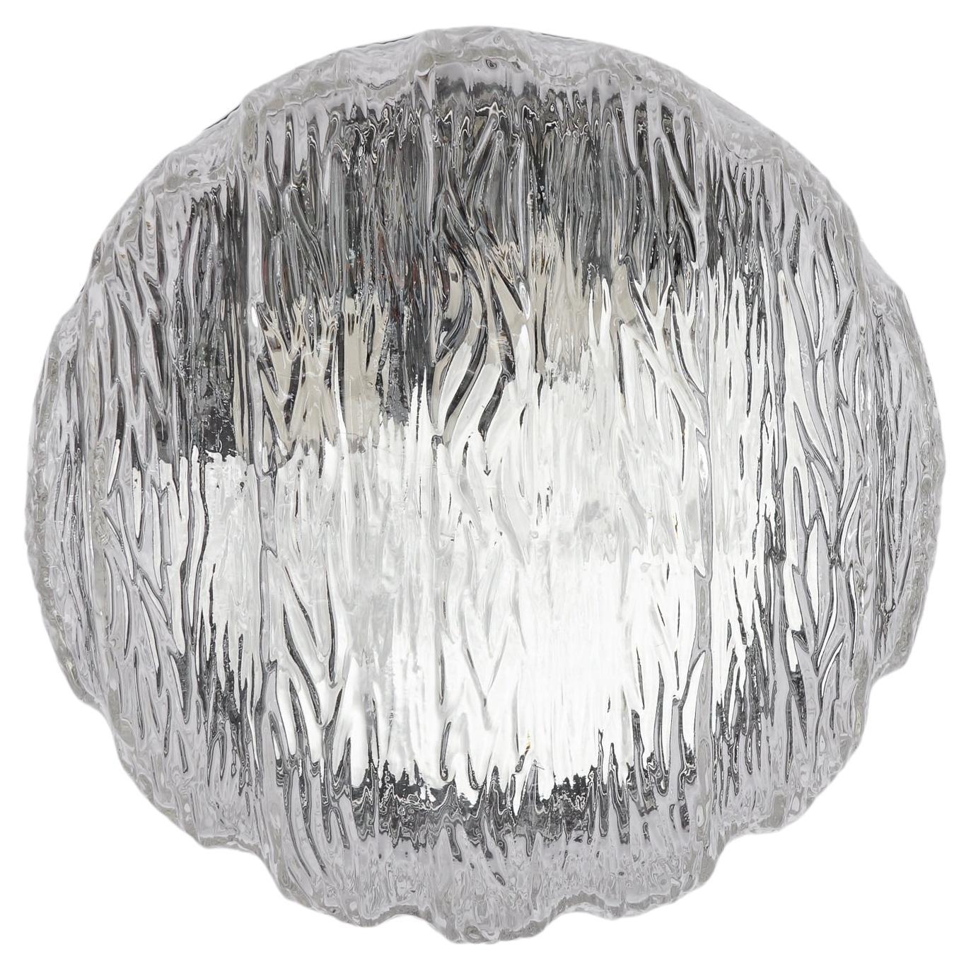 Grande applique ou lampe murale ronde en verre, Allemagne, années 1960