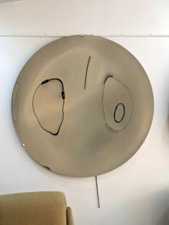 Large Round gold concave mirror, 118 cm