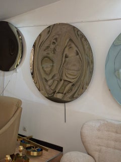 Large Round gold concave mirror, 118 cm