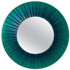 Large Round Green Glass Mirror