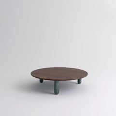 Large Round Green Marble "Sunday" Coffee Table, Jean-Baptiste Souletie