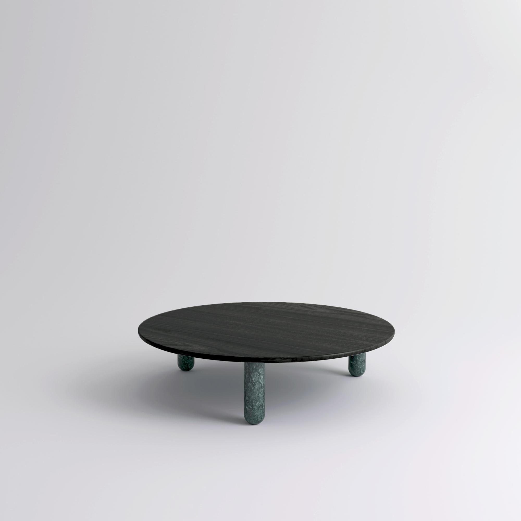 Grande table basse ronde en marbre vert 