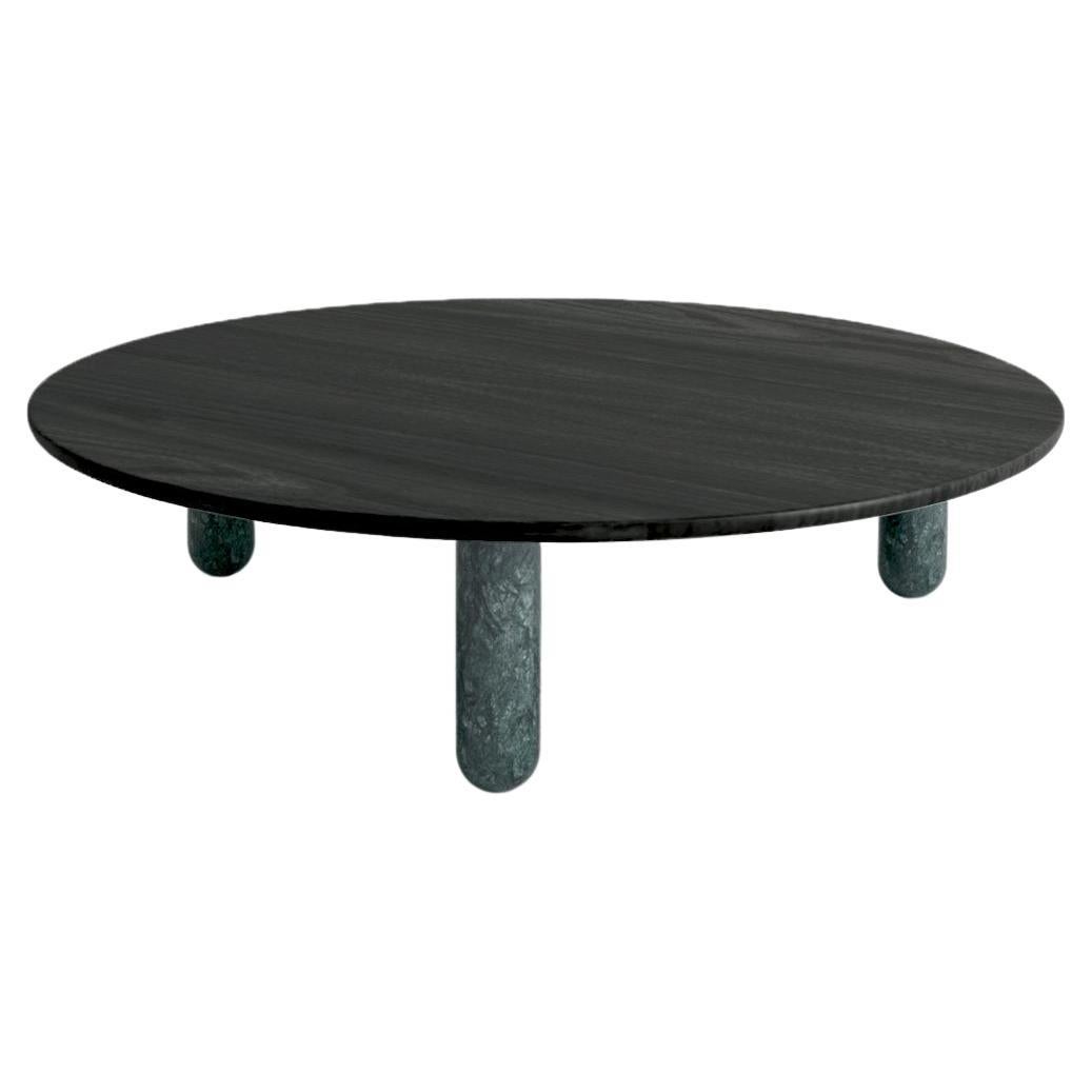 Large Round Green Marble "Sunday" Coffee Table, Jean-Baptiste Souletie For Sale