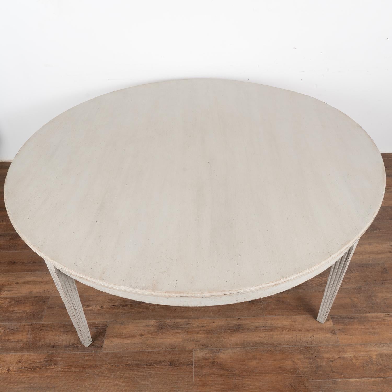 Swedish Large Round Gustavian Style Dining Table, reproduction