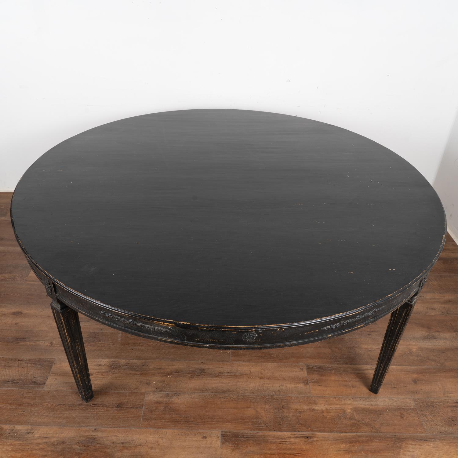 Swedish Large Round Gustavian Style Dining Table, reproduction