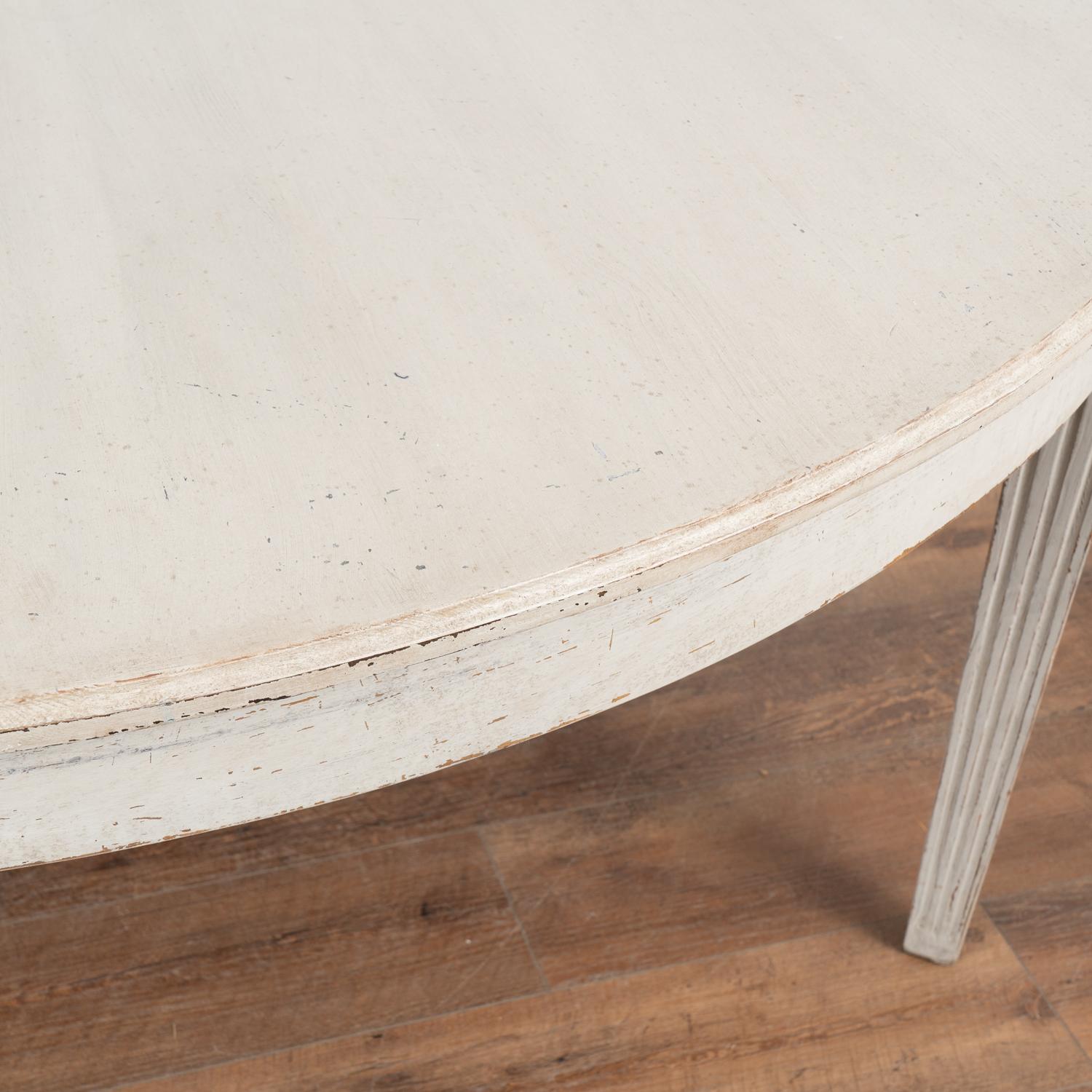 Wood Large Round Gustavian Style Dining Table, reproduction