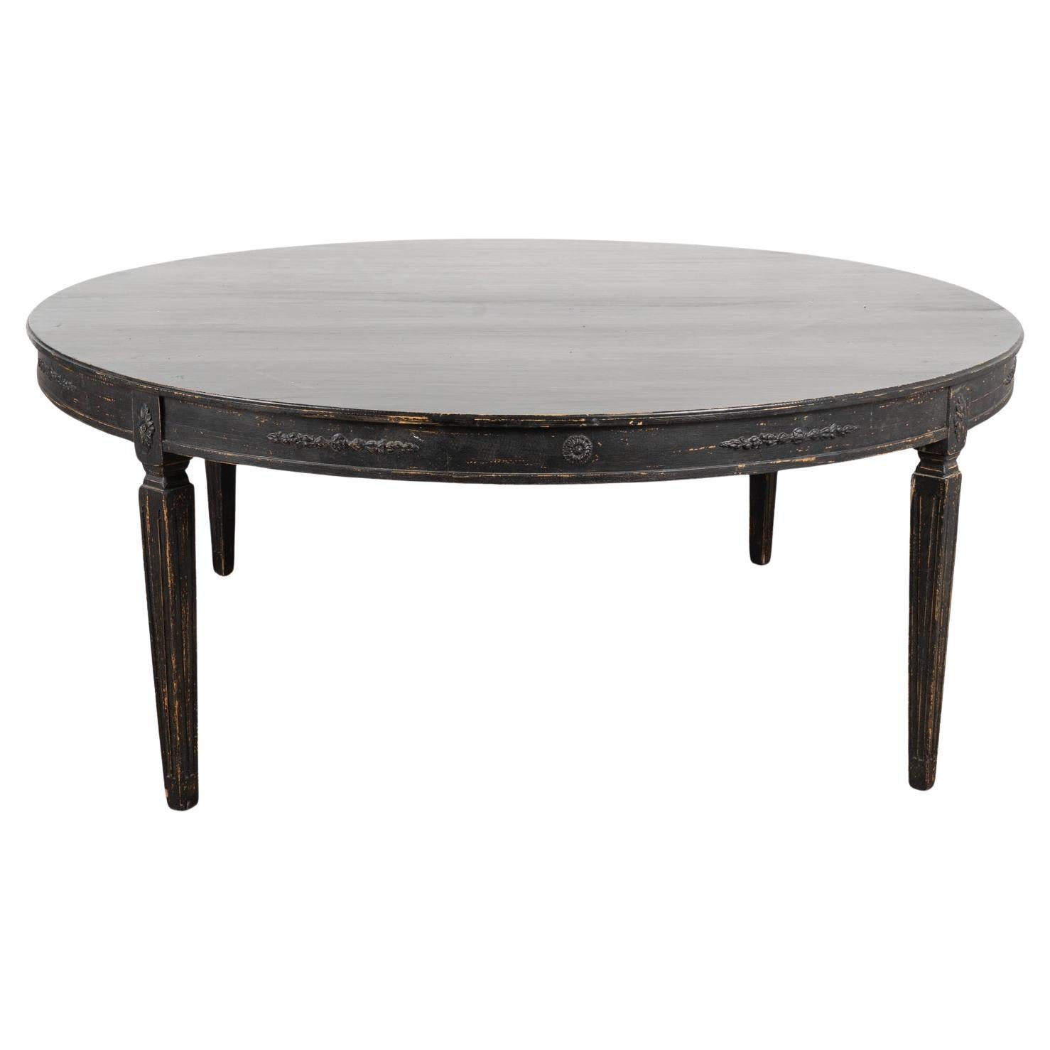 Large Round Gustavian Style Dining Table, reproduction