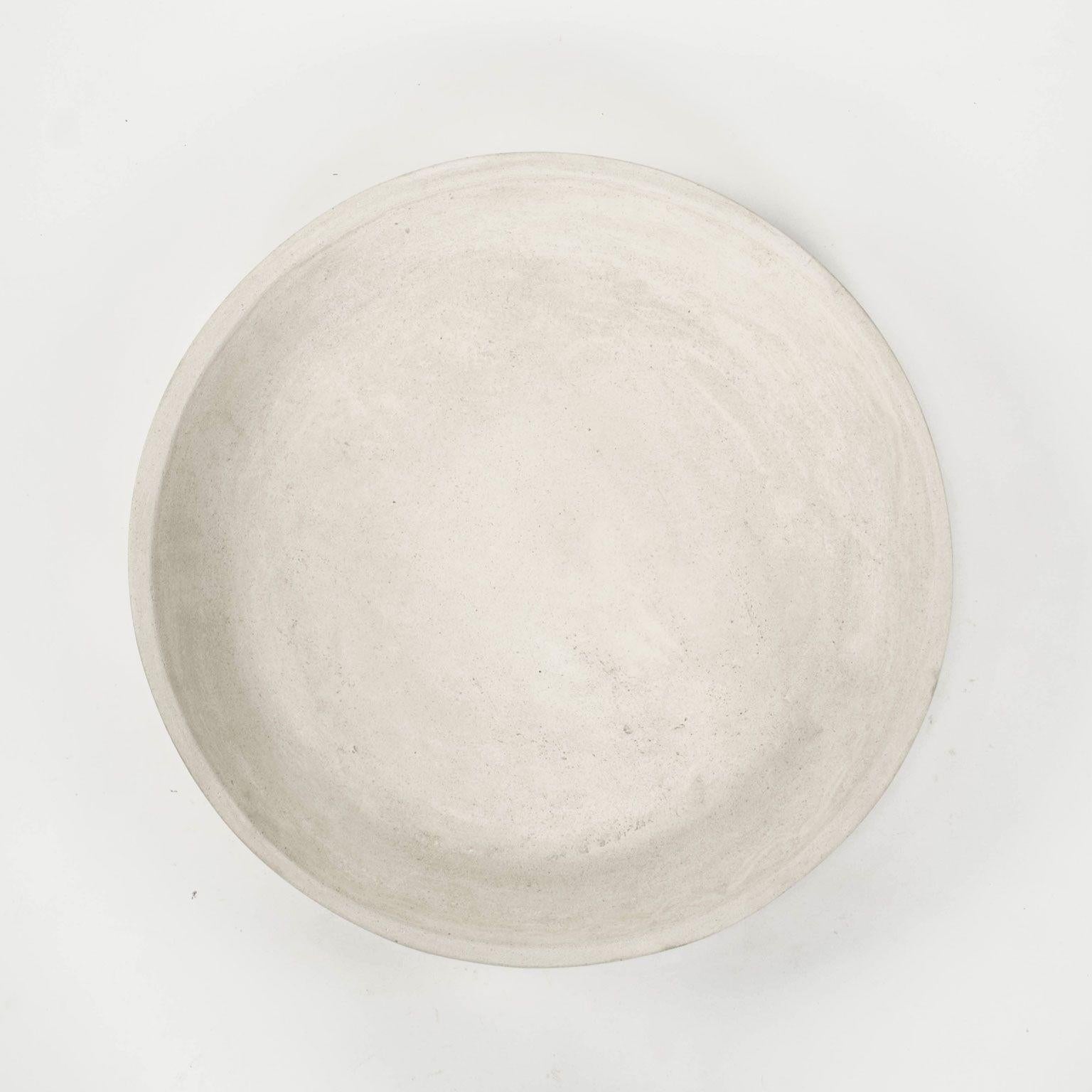 Minimalist Large Round Hand-Made Stone Bowl For Sale