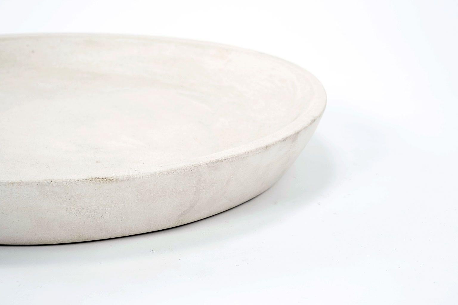 Hand-Carved Large Round Hand-Made Stone Bowl For Sale