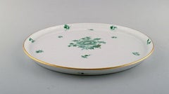 Large Round Herend "Chinese Bouquet" Porcelain Serving Tray with Floral Motif