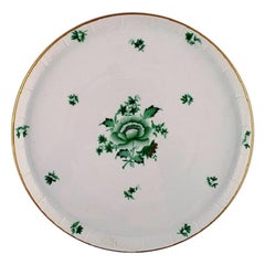 Retro Large Round Herend "Chinese Bouquet" Porcelain Serving Tray with Floral Motif