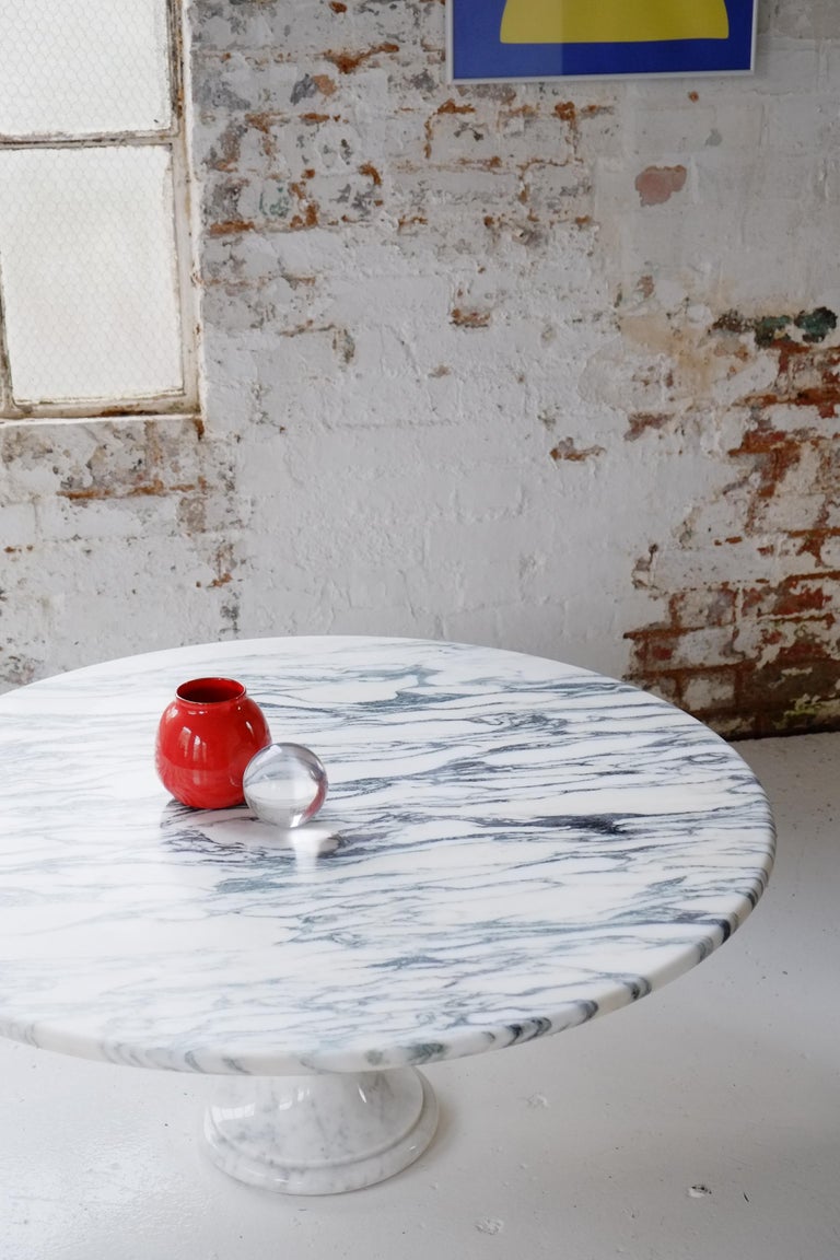 Classic Italian Carrara Marble Vintage Coffee Table For Sale at 1stDibs