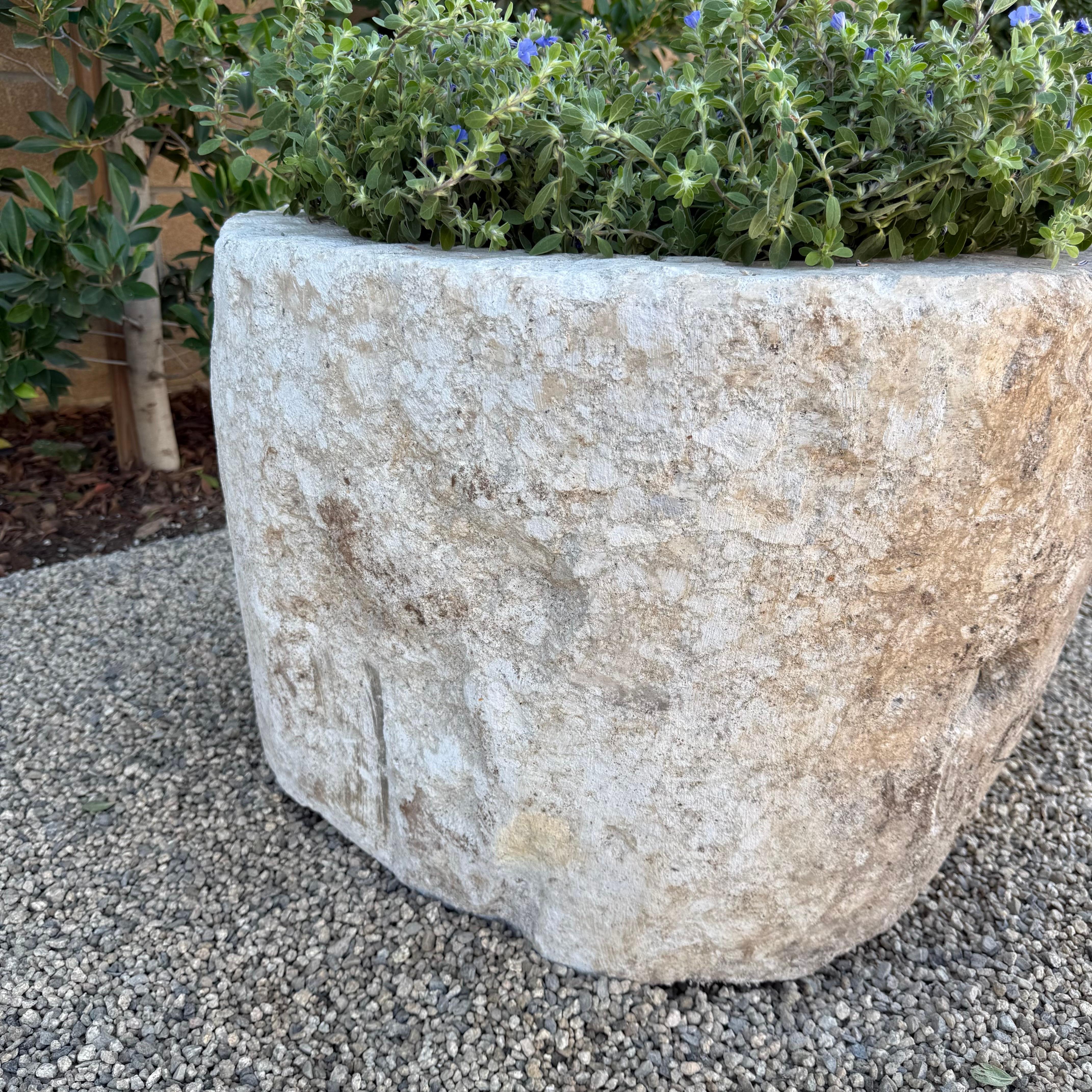 Large Round Limestone Trough For Sale 2