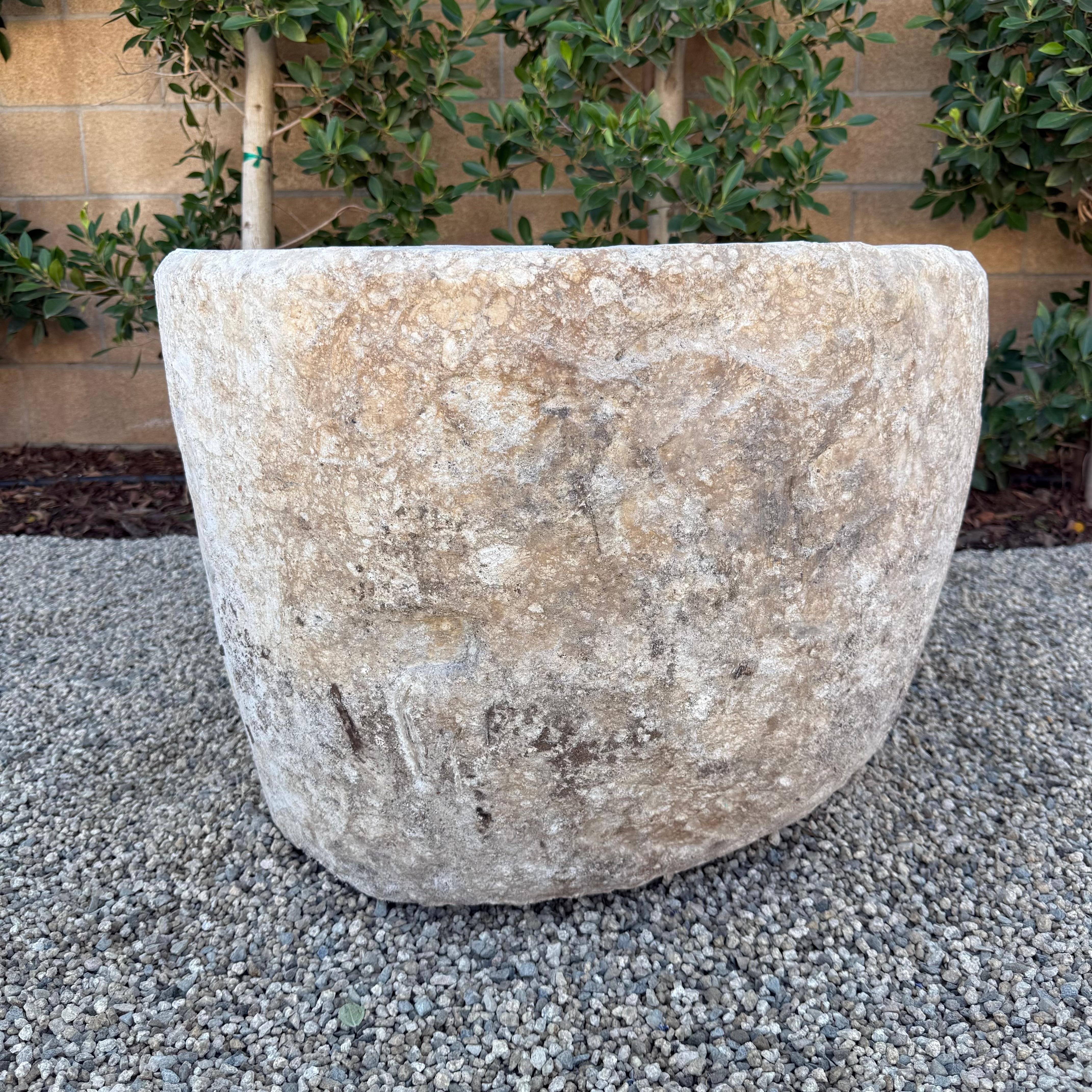 Large Round Limestone Trough For Sale 3