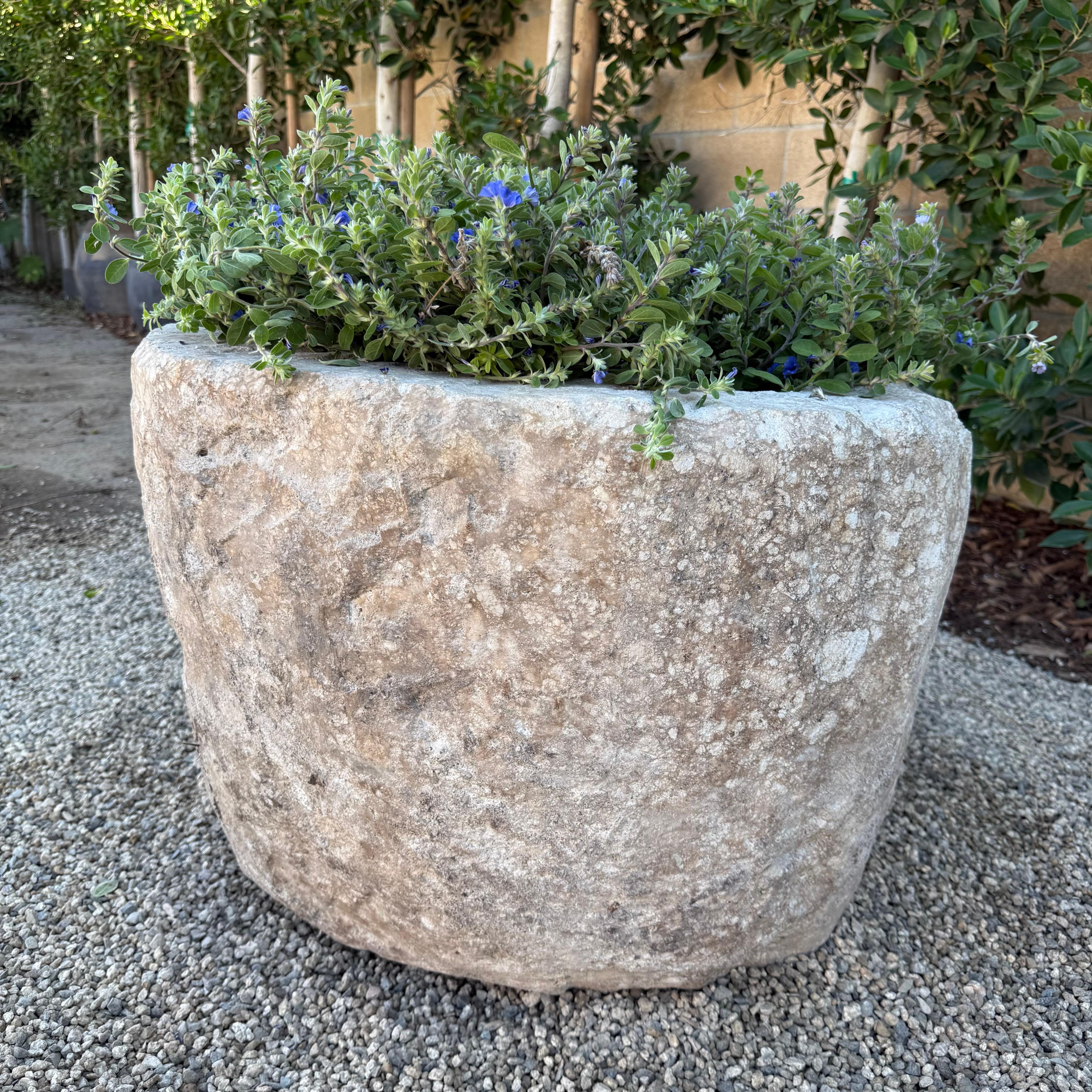 Large Round Limestone Trough For Sale 4