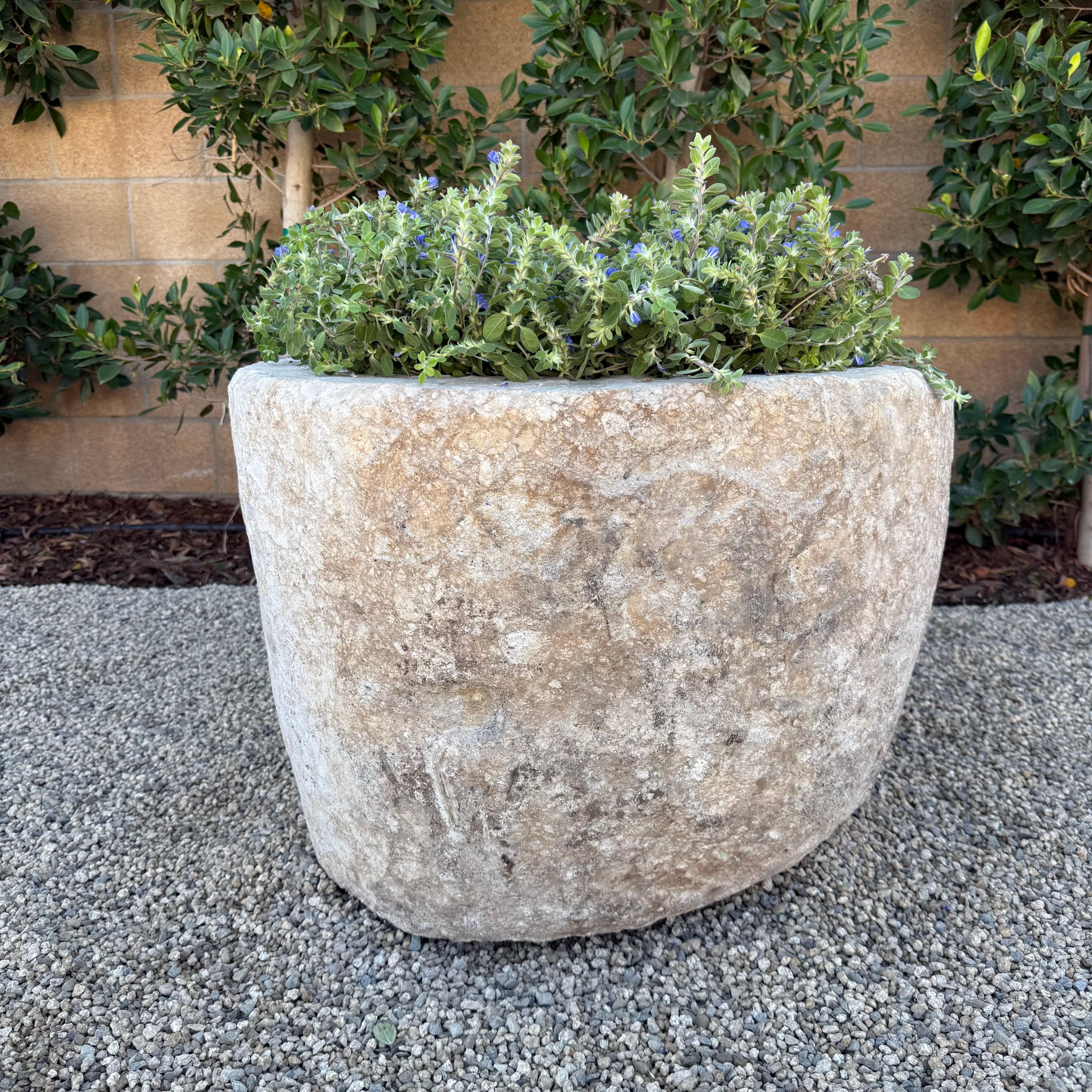 Large Round Limestone Trough