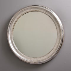 Large Round Louis Philippe Silverleaf Mirror