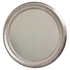 Large Round Louis Philippe Silverleaf Mirror