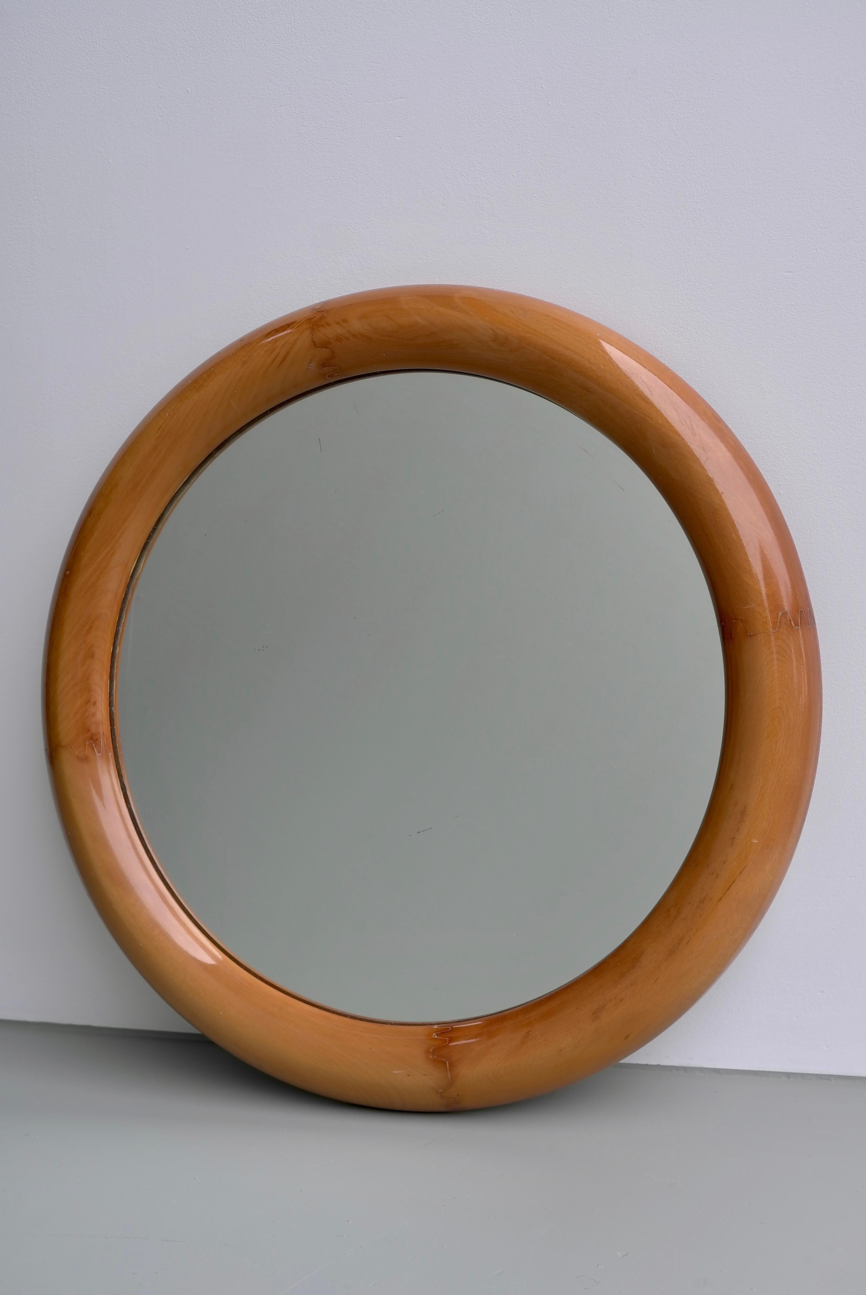 mahogany round mirror
