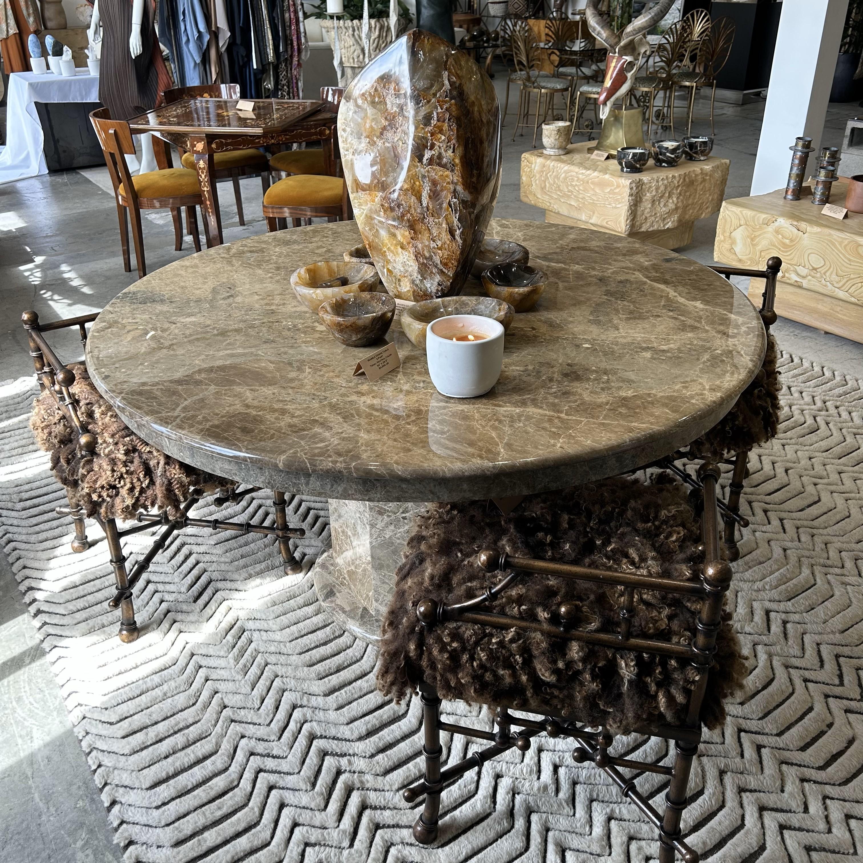 Stone Large Round Marble Table For Sale