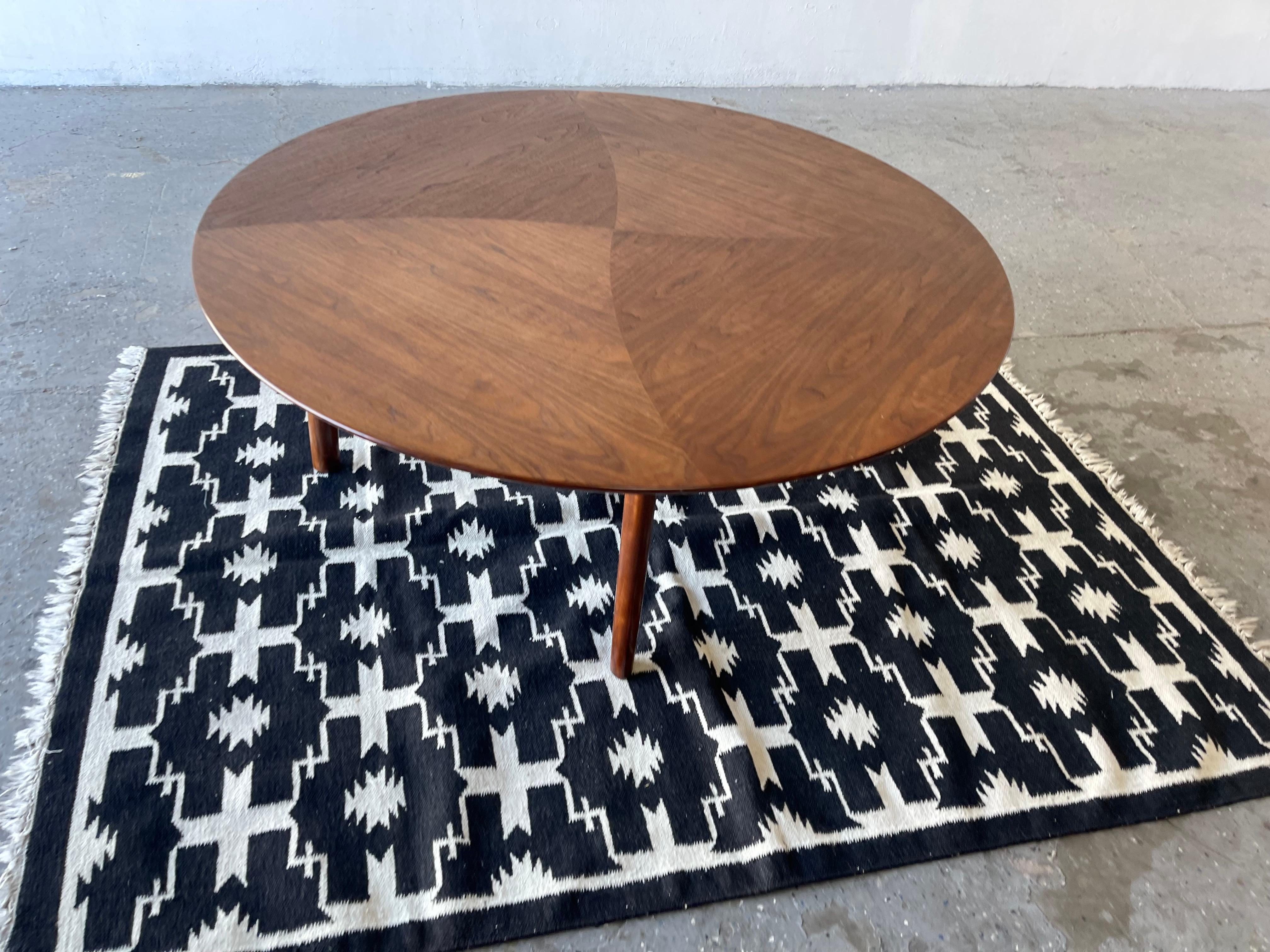 Mid-Century Modern Large round Mid Century Barney Flagg for Drexel Parallel Collection Coffee Table