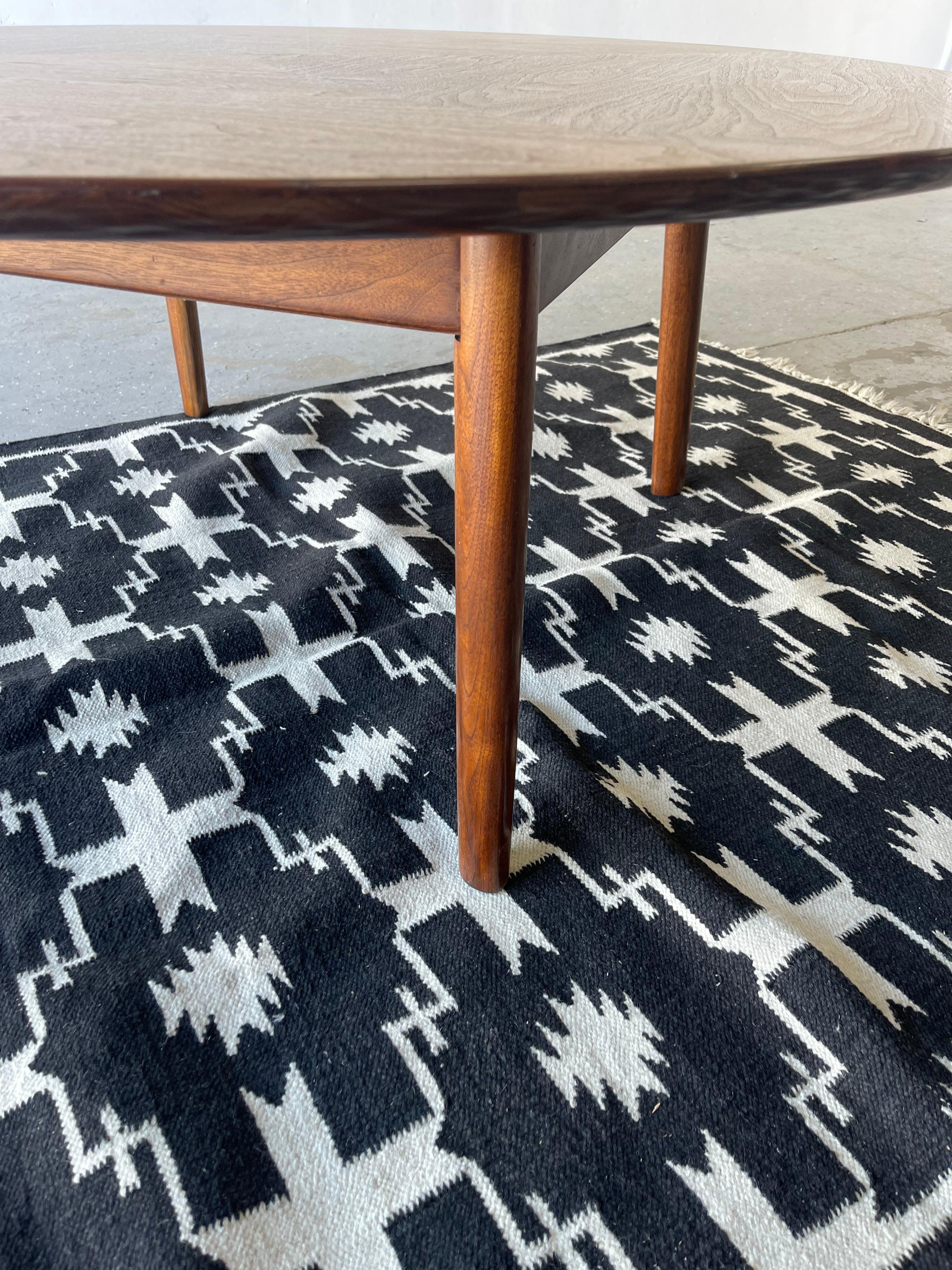 Walnut Large round Mid Century Barney Flagg for Drexel Parallel Collection Coffee Table