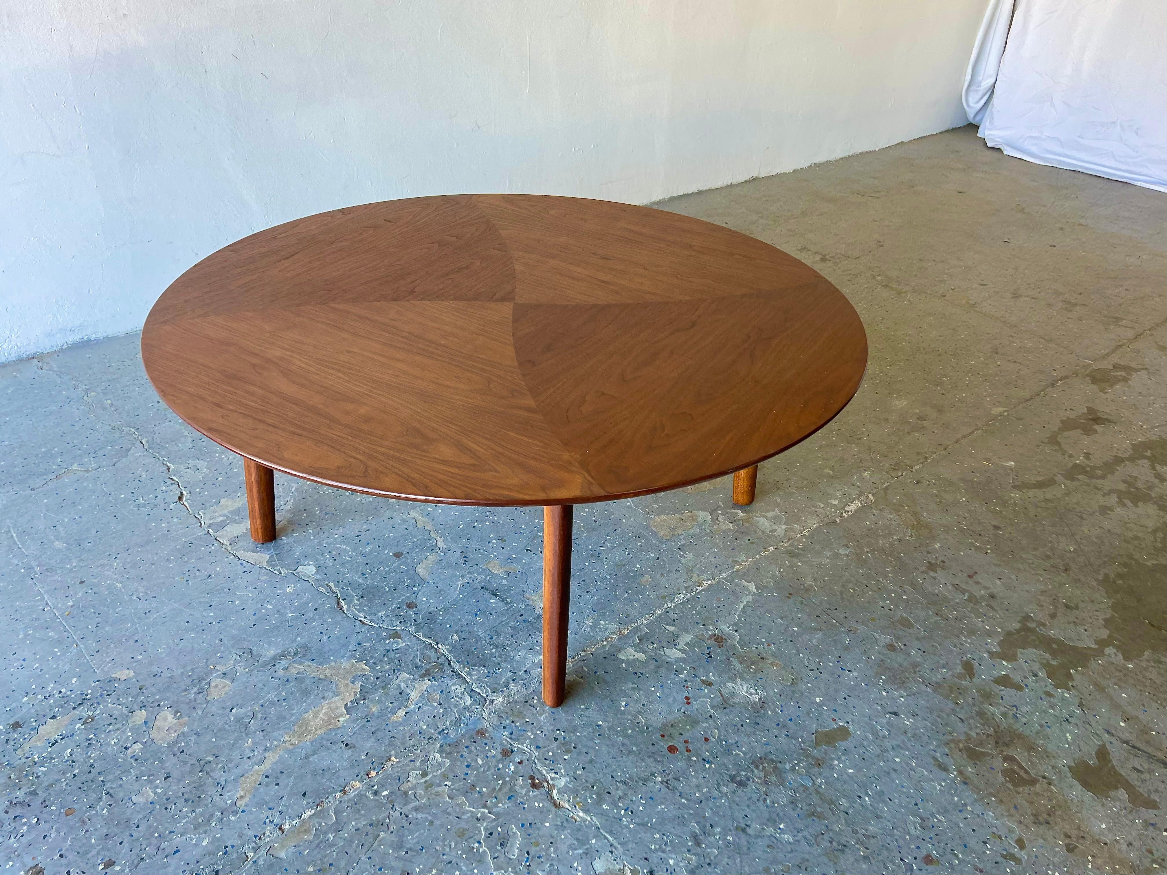 Large round Mid Century Barney Flagg for Drexel Parallel Collection Coffee Table 1
