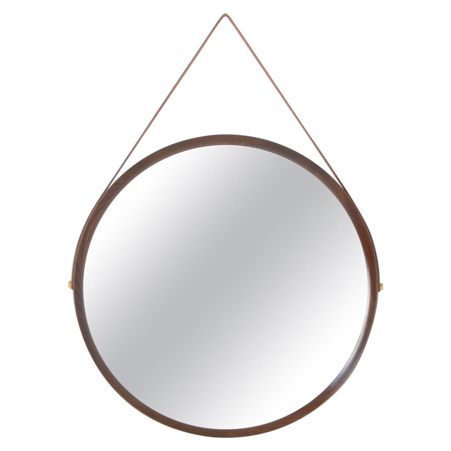 Large Custom Round Brass Mirror by Adesso Imports For Sale at 1stdibs