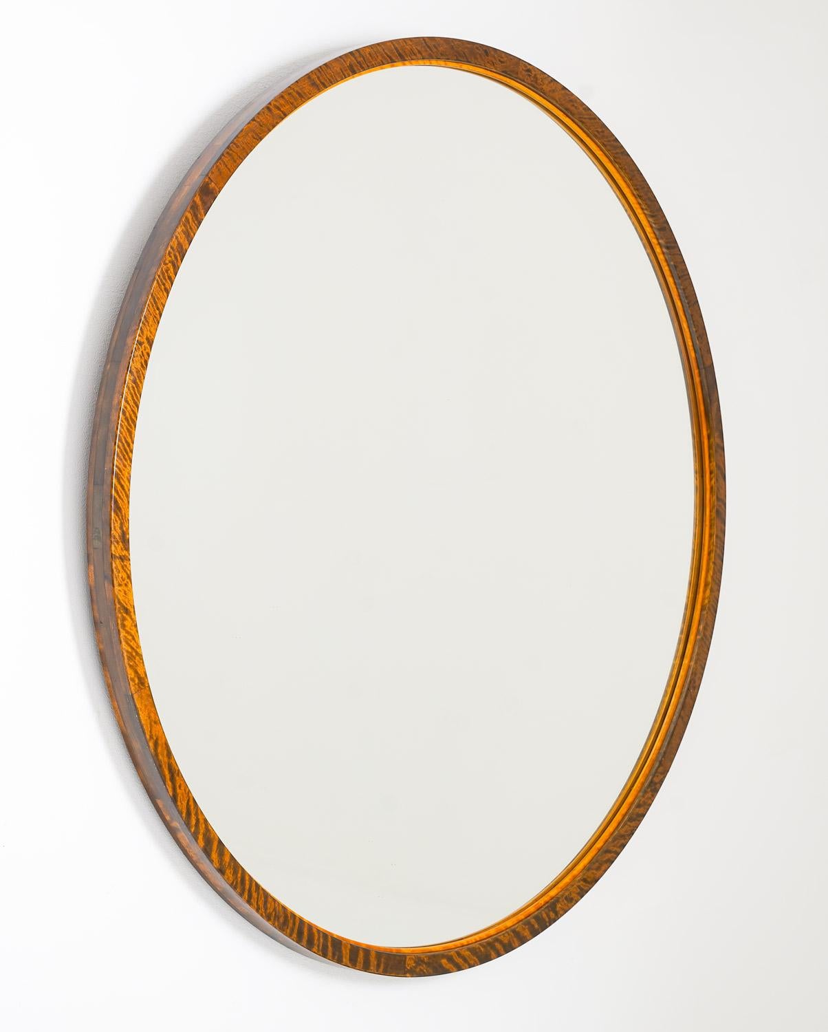 Swedish Large Round Mirror by Otto Schulz for Boet, 1930s