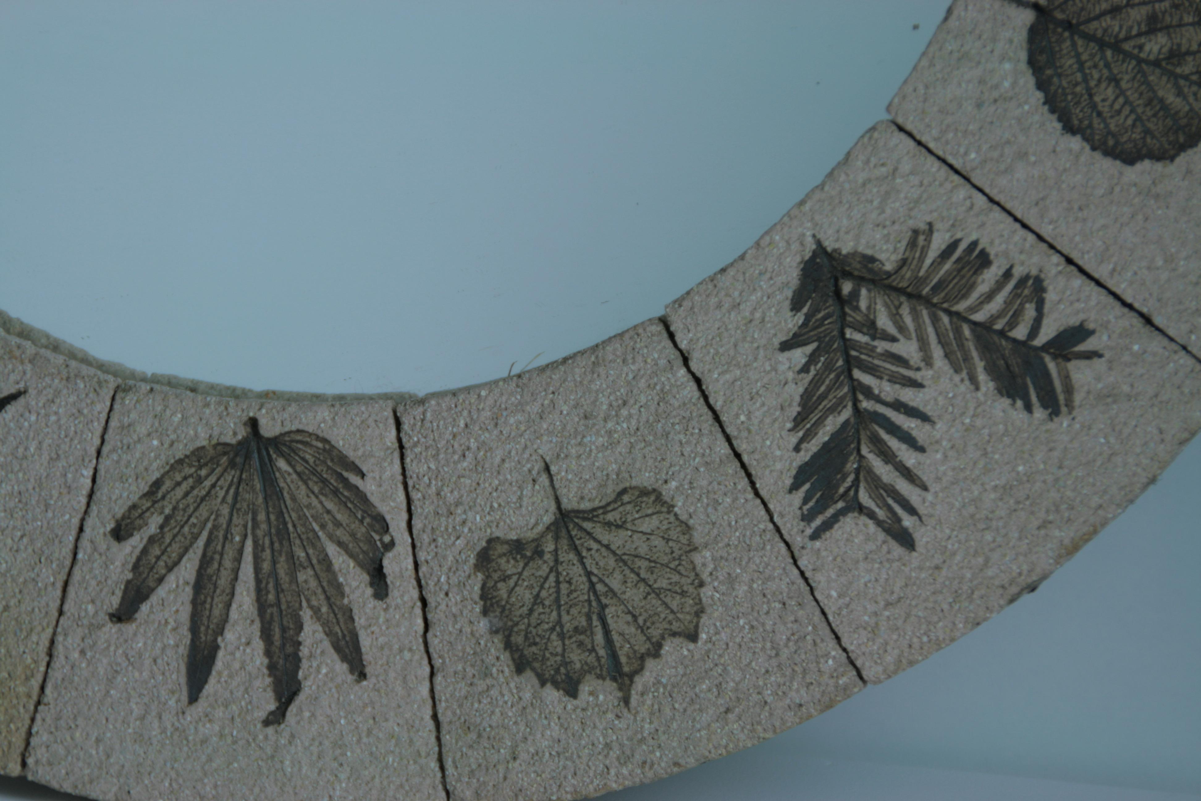 large round mirror with herbarium motif, France 1960 For Sale 4