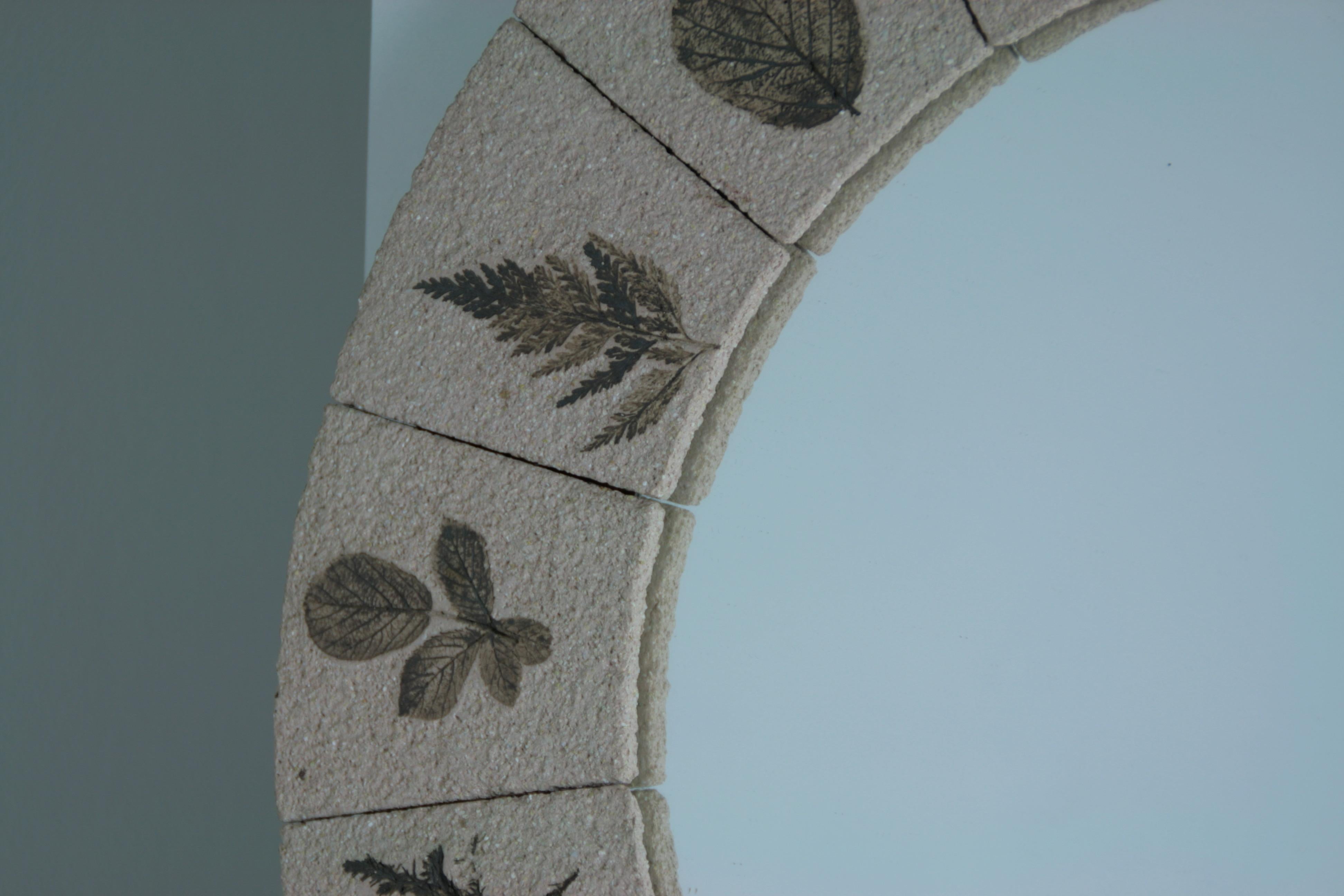 large round mirror with herbarium motif, France 1960 For Sale 5