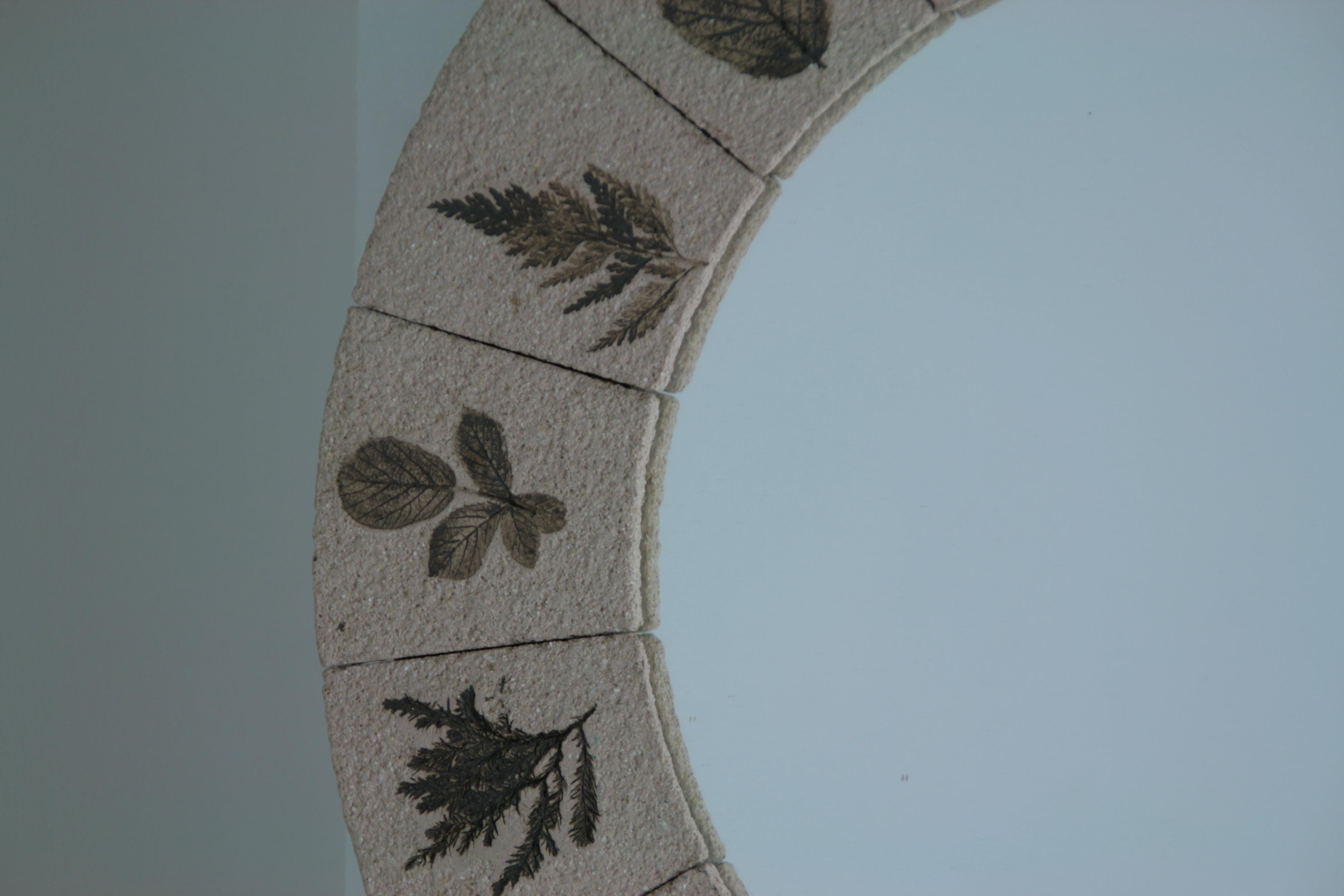 large round mirror with herbarium motif, France 1960 For Sale 2