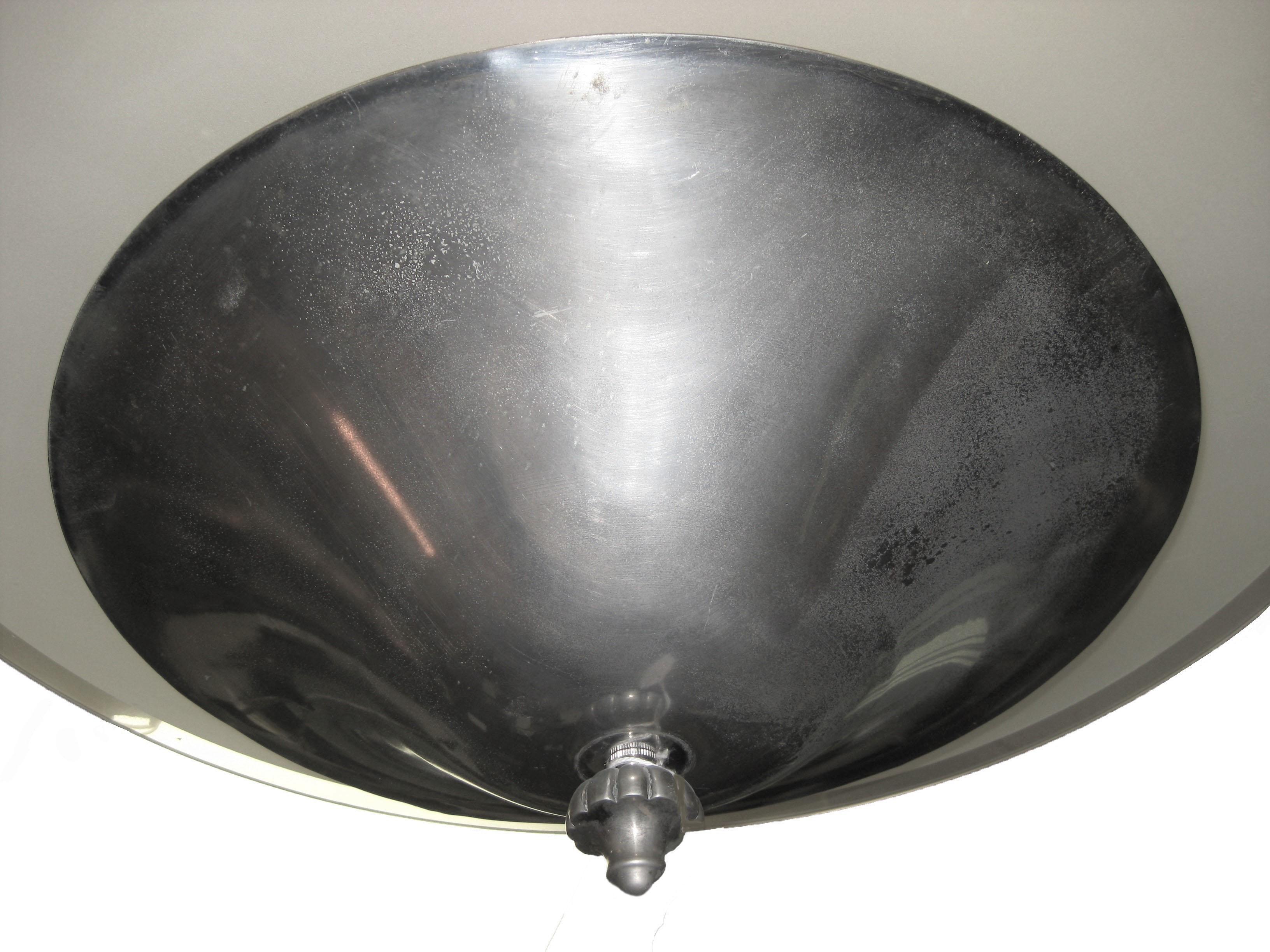 Large Round Modernist French Chandelier Joubert and Petit DIM, 1930 For Sale 4
