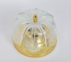 1 of 4 Large Round Murano Glass Flush Mount by Limburg, Germany, 1970s
