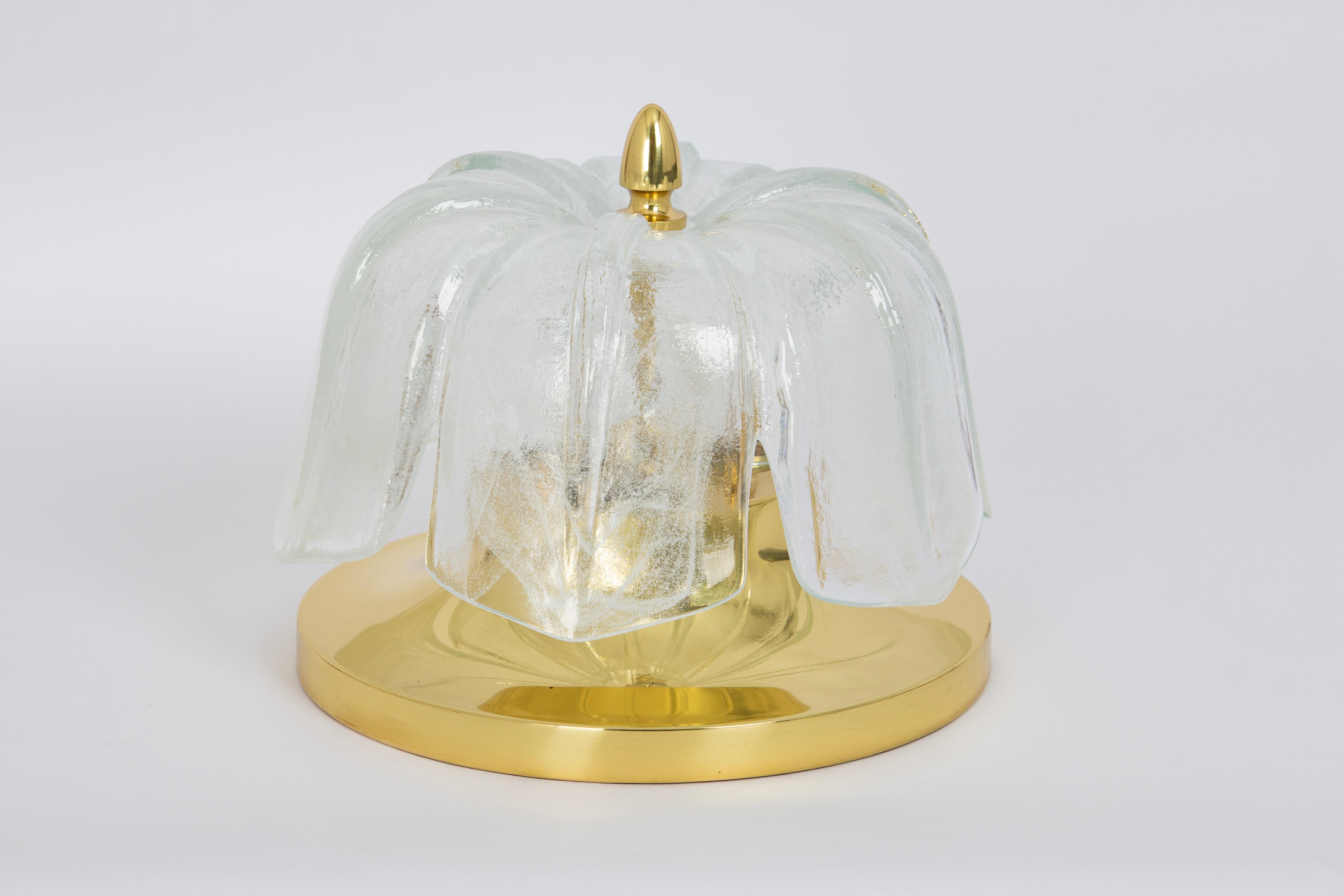 Laiton Grande applique ronde en verre de Murano par Limburg, Allemagne, années 1970 en vente