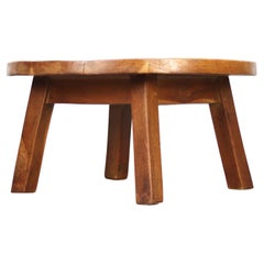 Large Round Oak Vintage Rustic Farmhouse Brutalist Coffee Table Large Round Oak Vintage Rustic Farmhouse Brutalist Coffee Table