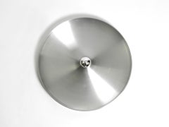 Große runde original 60er Space Age Aluminium-Decken- oder Wandleuchte von Honsel, Space Age