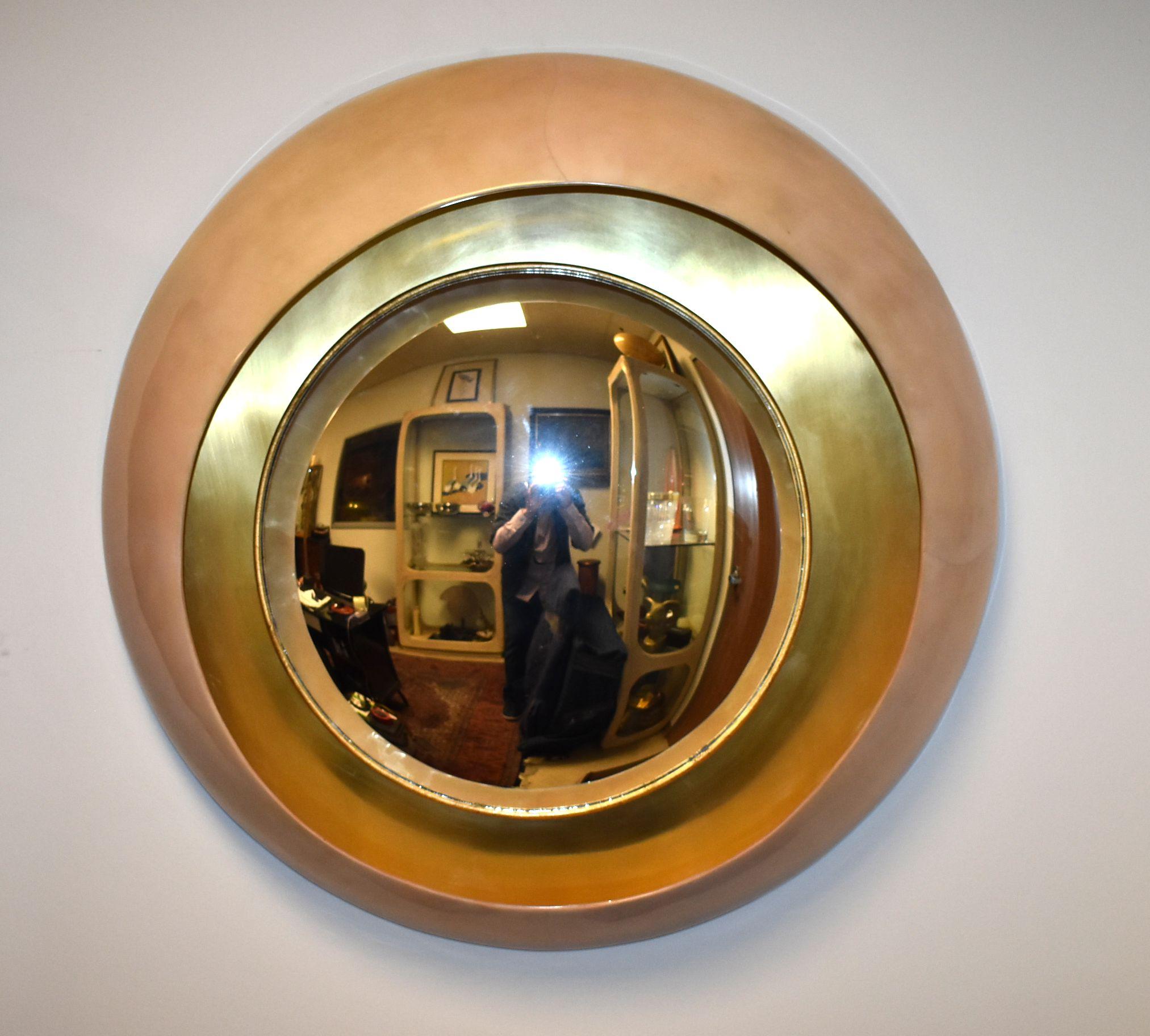 Goatskin Large Round Parchment Convex Mirror