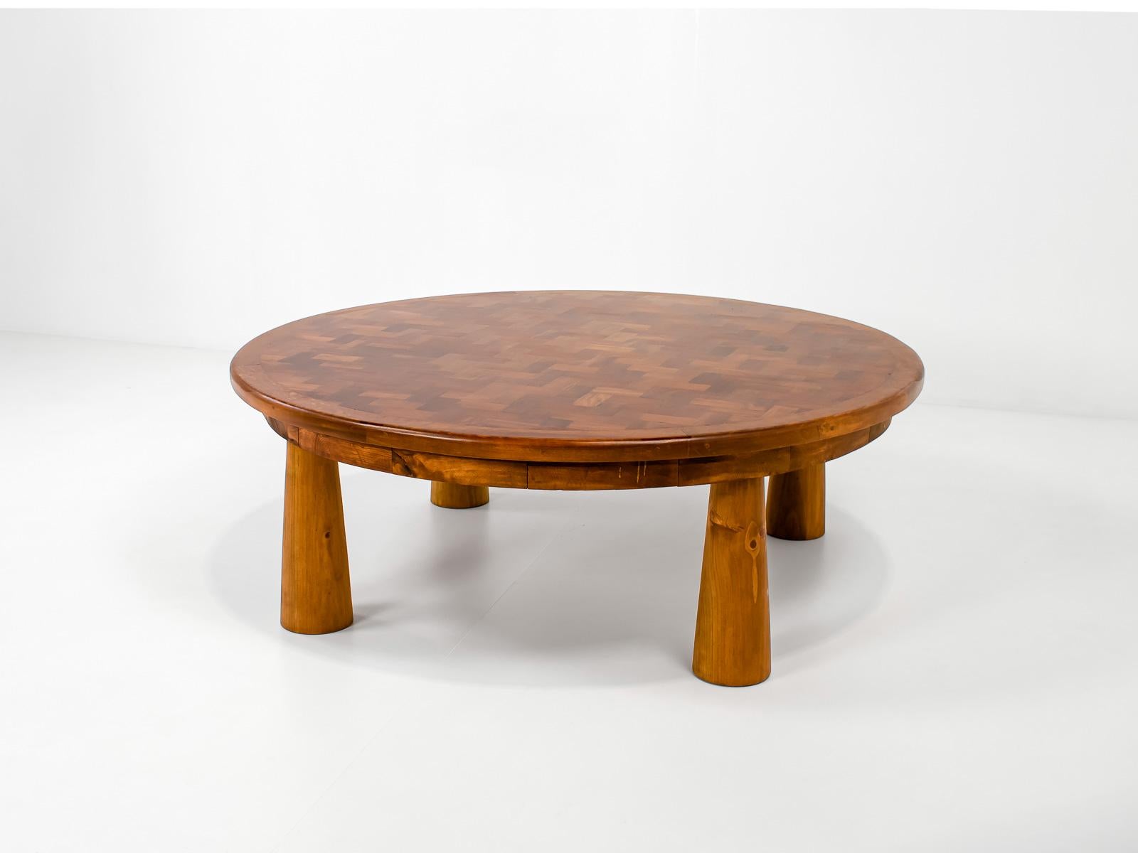 parquet round coffee table