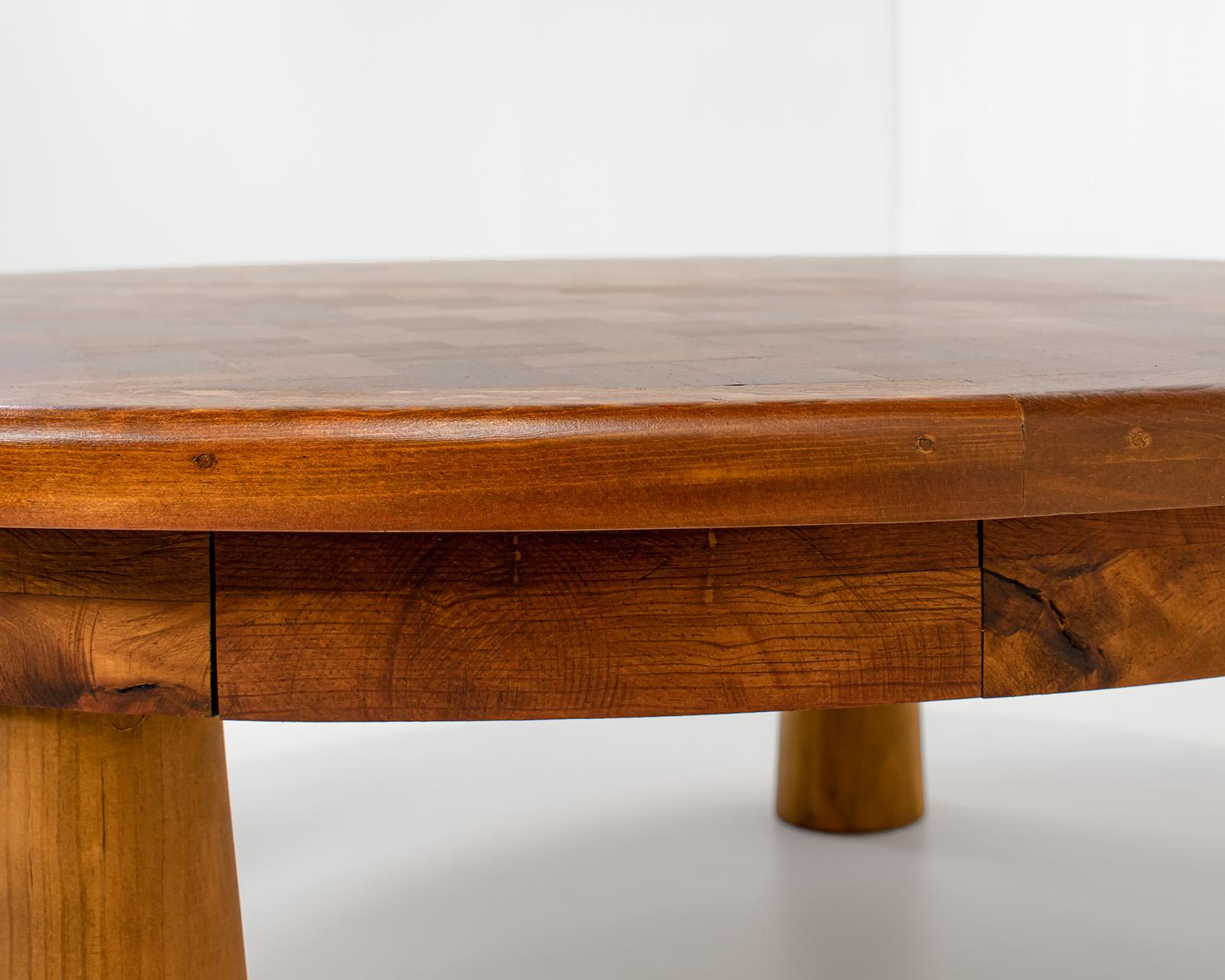 large round wood coffee table