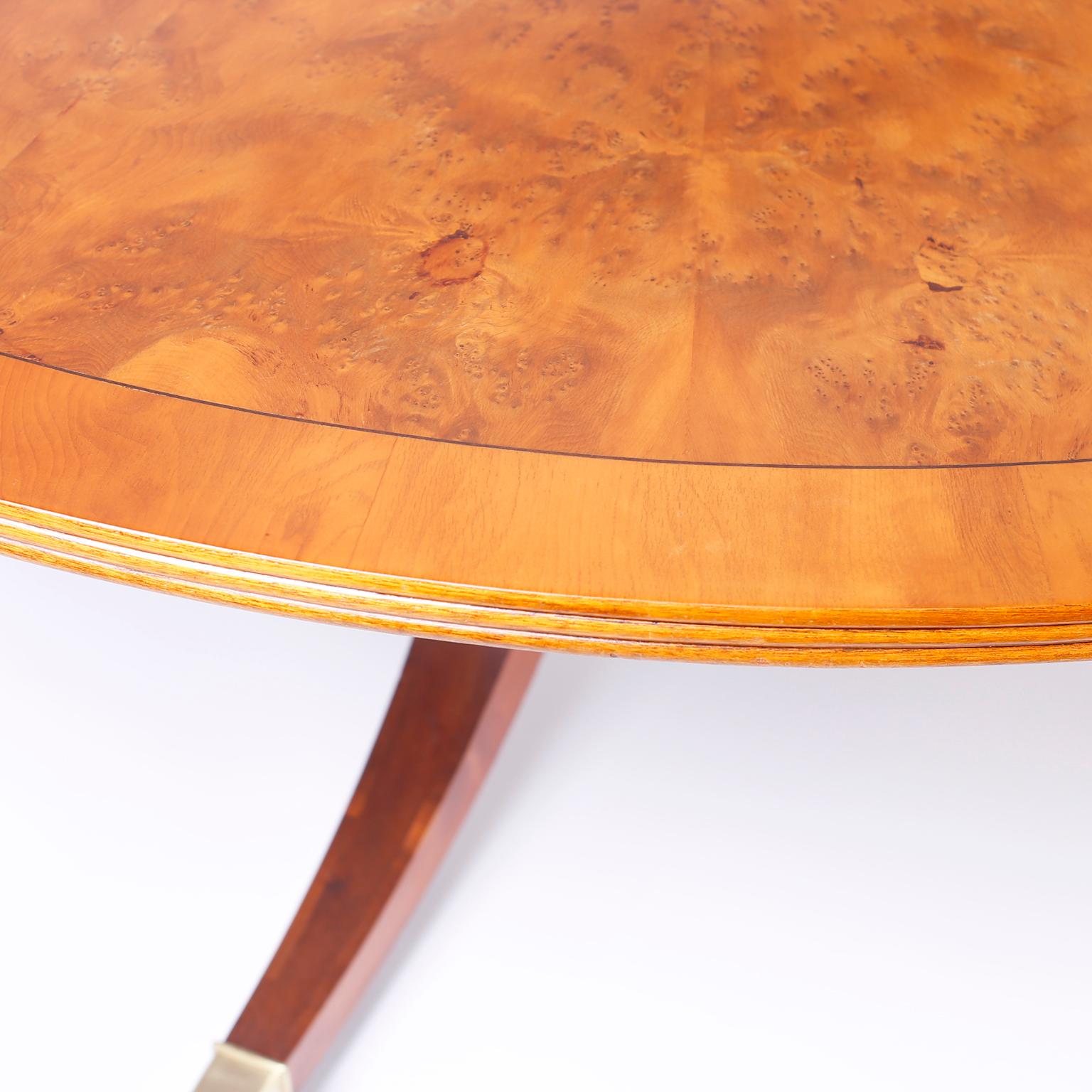 British Colonial Large Round Pedestal Dining Table