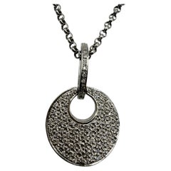 Large round pendant necklace 18KT gold chunky jewelry piece