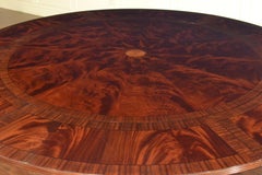 Large Round Perimeter Leaf Mahogany Georgian Style Dining Table by Leighton Hall