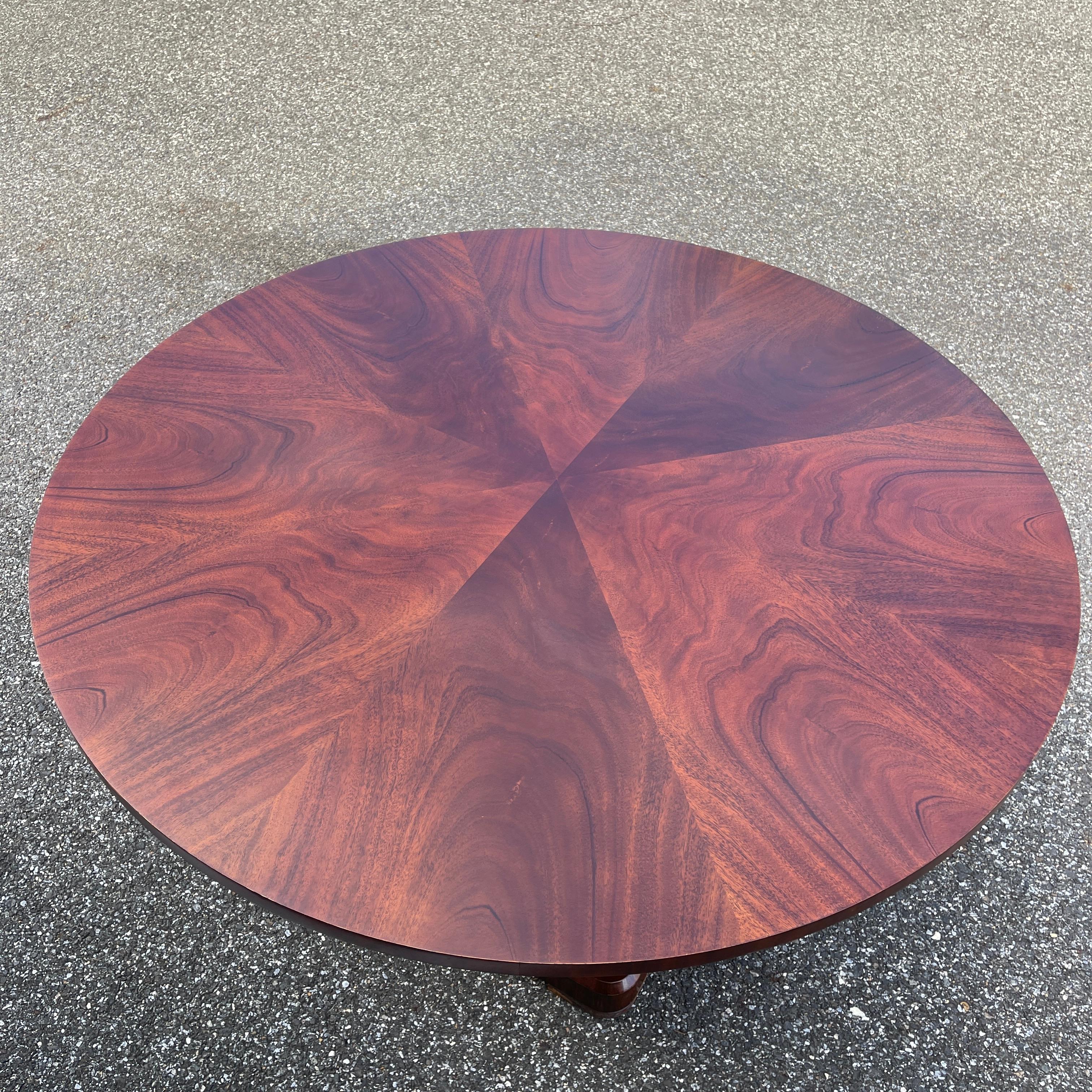 Large Round Ralph Lauren Benchmade Mahogany Center Table 4