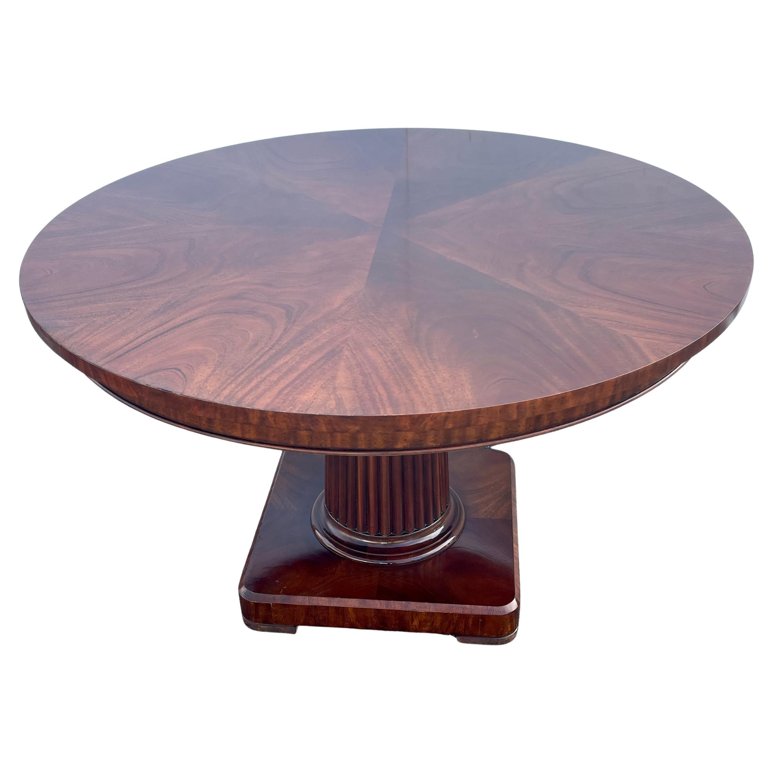 American Large Round Ralph Lauren Benchmade Mahogany Center Table