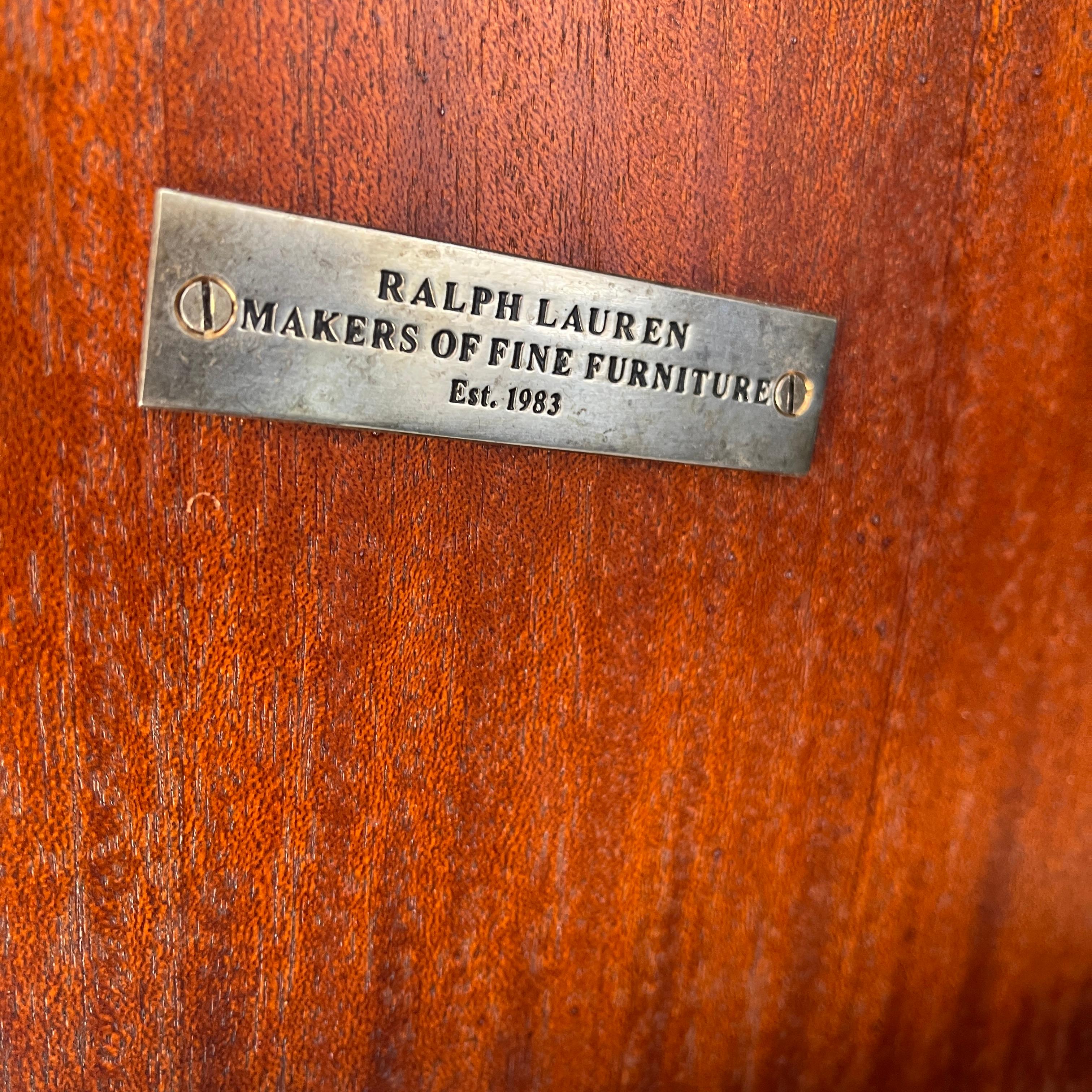 Polished Large Round Ralph Lauren Benchmade Mahogany Center Table