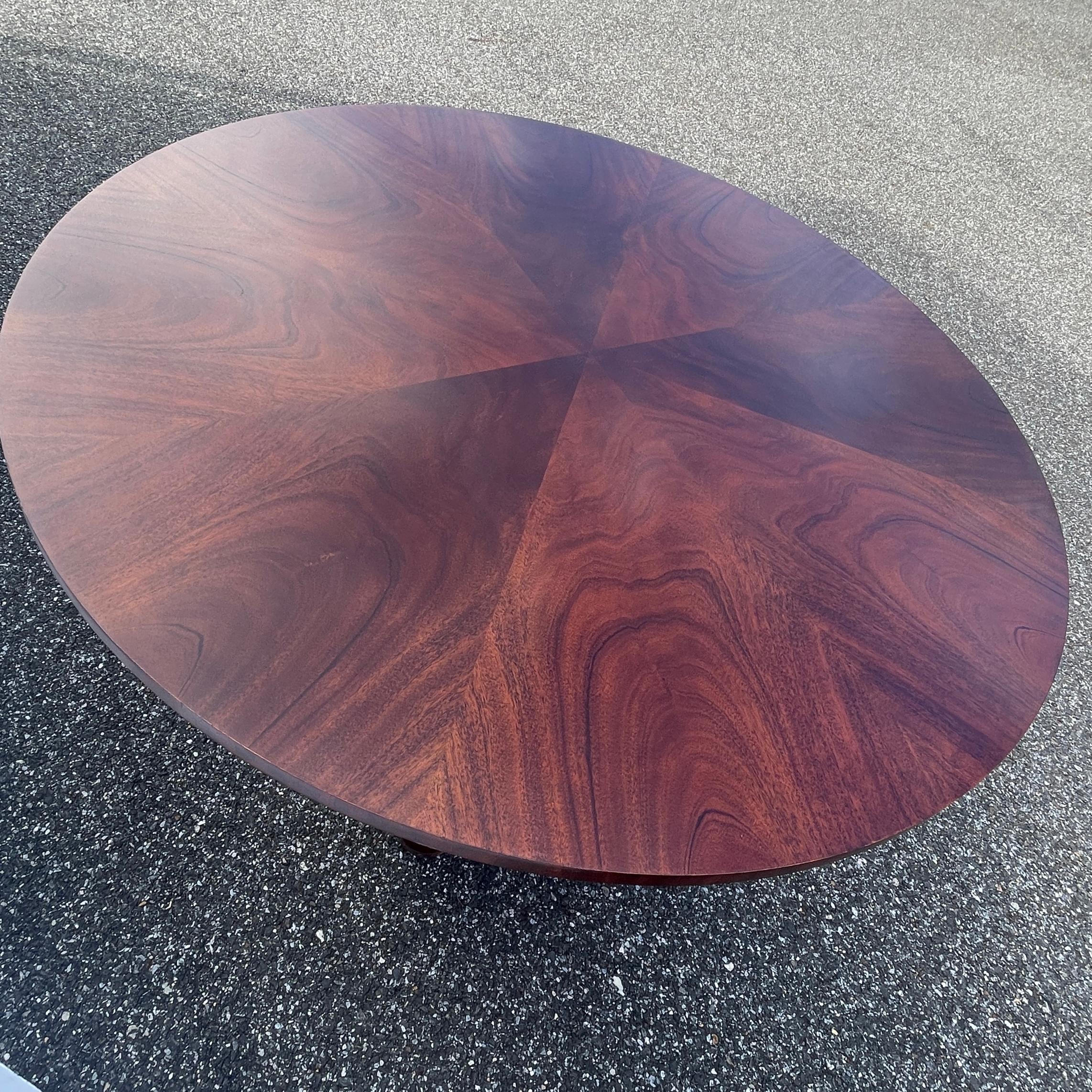 Large Round Ralph Lauren Benchmade Mahogany Center Table 2