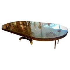 Large  round regency style dining table converts to long oval
